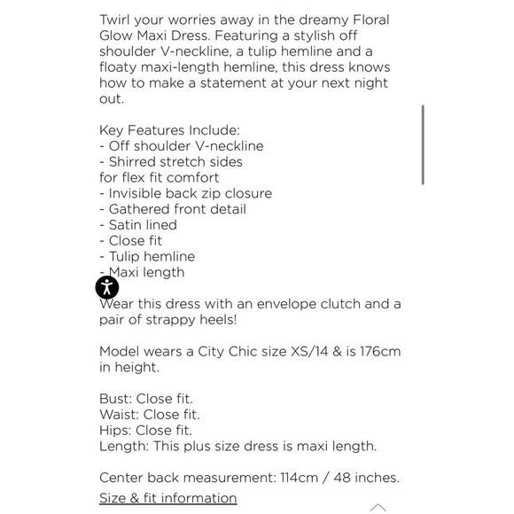 NEW City Chic Plus Size Maxi Floral Glow Dress Maxi Womens M/18W MSRP$169 - Picture 8 of 9